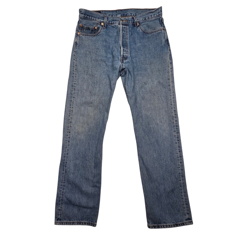 Vtg Levi's 501 Jeans Mens 36x34 Actual 34×32 Blue Straight Leg Button Denim Y2K